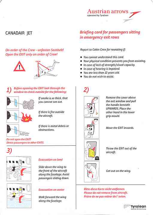 Airline Safety Card For austrian arrows canadair jet exit row.jpg
